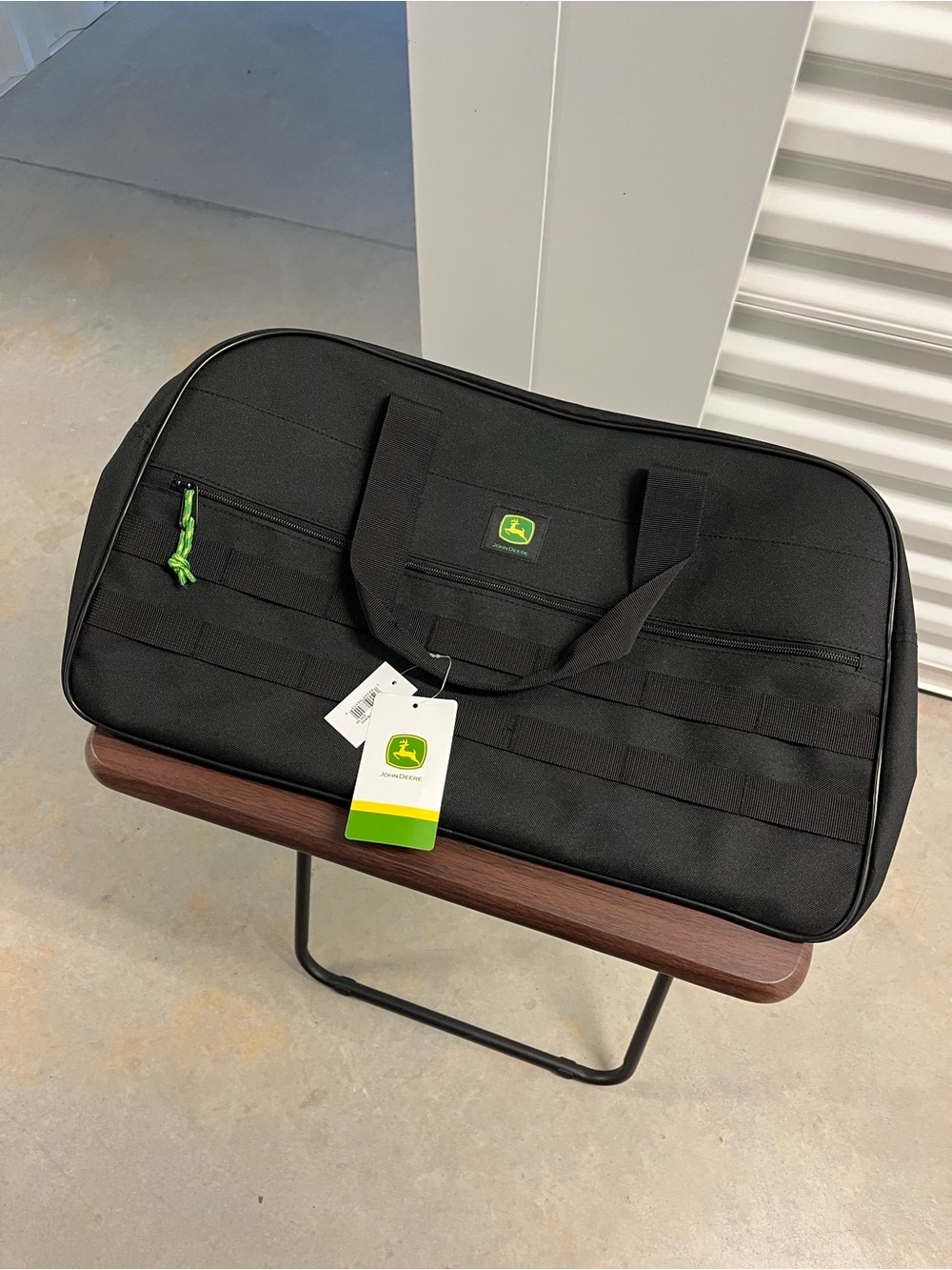 John Deere MOLLE Duffel Gym Bag Black Lightweight NWT OSFA